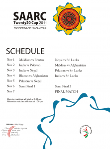 SAARCTWENTY20 FINAL SCHEDULE